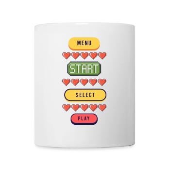 Menu Start Select Play - Gaming T-Shirt - Tasse - Weiß - Vorne