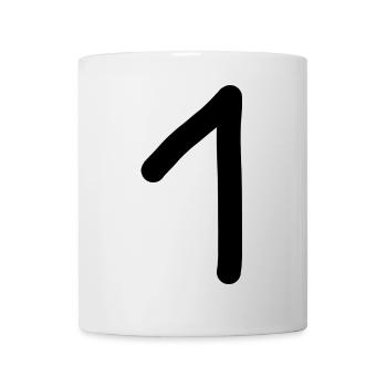 1 Nummer eins Zahl schwarz Geburtstag - Tasse - Weiß - Vorne