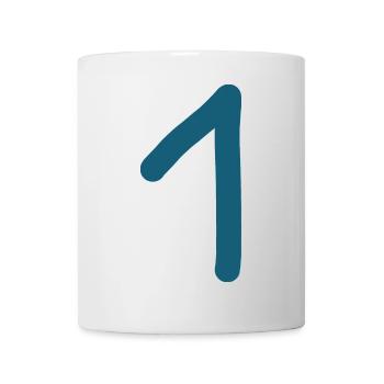 1 Nummer eins Zahl Geburtstag - Tasse - Weiß - Vorne