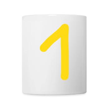 1 Nummer eins Zahl Geburtstag - Tasse - Weiß - Vorne