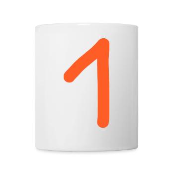 1 Nummer eins Zahl Geburtstag - Tasse - Weiß - Vorne