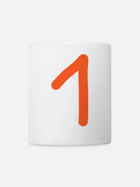 1 Nummer eins Zahl Geburtstag - Tasse - Weiß