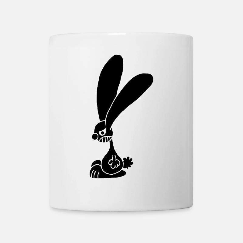 Lapin noir grognon - Mug blanc - blanc