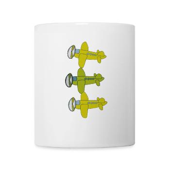 flugzeug 3fach - Tasse - Weiß - Vorne