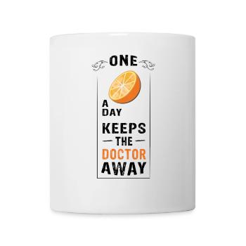 UNE ORANGE par jour éloigne le médecin - Mug blanc - blanc - Devant
