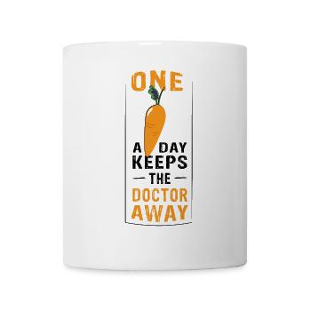 Une carotte par jour éloigne le médecin - Mug blanc - blanc - Devant