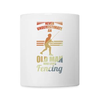 Ne sous-estimez jamais un vieil escrimeur - Mug blanc - blanc - Devant