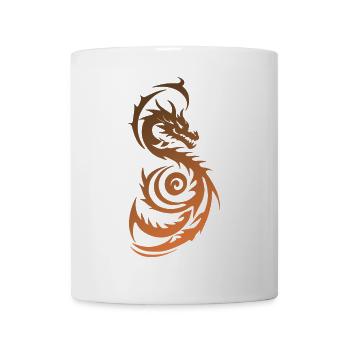 Dragon Fantastique Tribal Orange - Mug blanc - blanc - Devant
