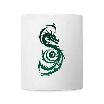 Grüner Tribal Fantasy Drache - Tasse - Weiß - Vorne