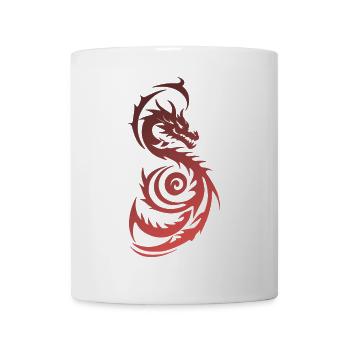 Roter Tribal Fantasy Drache - Tasse - Weiß - Vorne