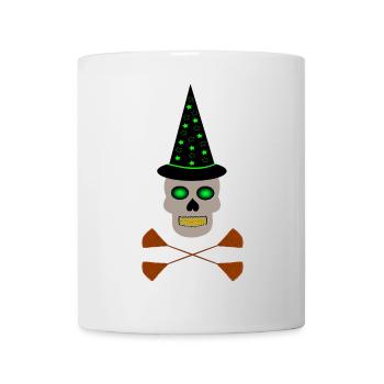 Poisonous Witch Skull and Cross Brooms - Mug - white - Front