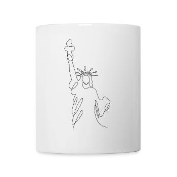 Freiheitsstatue Illustration Skizze - Tasse - Weiß - Vorne