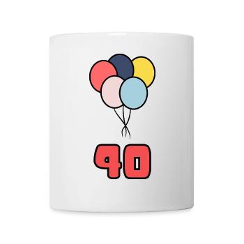 40. 40 JAHRE. 40-JÄHRIGES JUBILÄUM. GEBURTSTAG 40 JAHRE. - Tasse - Weiß - Vorne