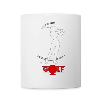 Retro-Golfer - Tasse - Weiß - Vorne