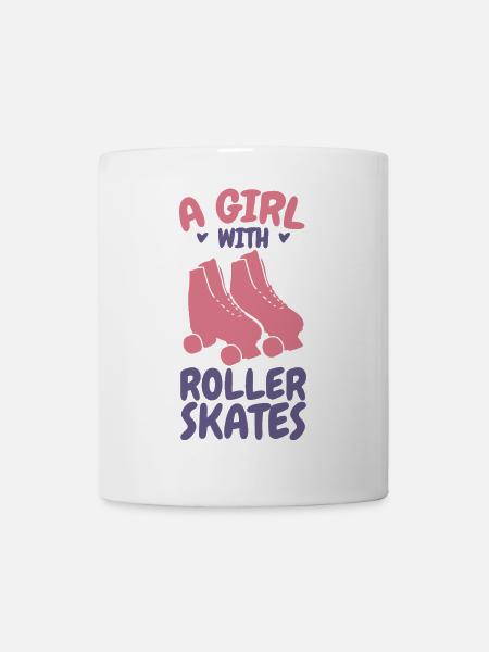 Ein Mädchen mit Rollschuhen - Tasse - Weiß