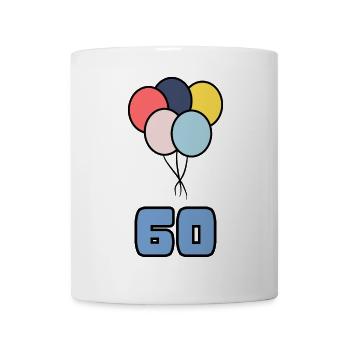 60. 60 YEARS. 60th ANNIVERSARY. 60TH BIRTHDAY. - Mug - white - Front