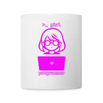 Frau mit Computer girl programmer - Tasse - Weiß - Vorne