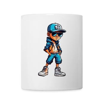 Cooler junger Cartoon-Junge - Tasse - Weiß - Vorne