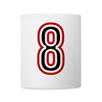 Maillot 8 Nombre d’années - Mug blanc - blanc - Devant