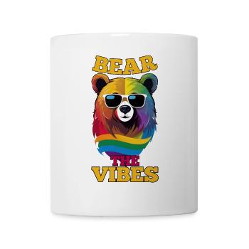 BEAR THE VIBES, BUNTER SCHWULER BÄR, LGBT - Tasse - Weiß - Vorne