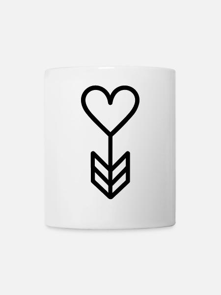 Herz-Pfeil - Tasse - Weiß