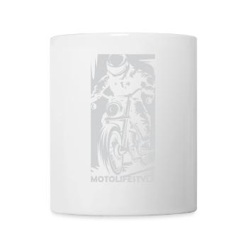 Motorrad Racing Caferacer Moto Biker Symbol Logo - Tasse - Weiß - Vorne