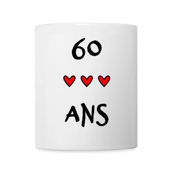 60. 60 ANS. 60e ANNIVERSAIRE. ANNIVERSAIRE 60 ANS. - Mug blanc - blanc - Devant