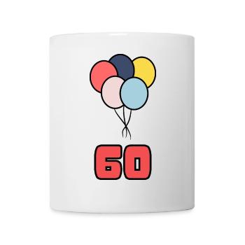 60. 60 ANS. 60e ANNIVERSAIRE. ANNIVERSAIRE 60 ANS. - Mug blanc - blanc - Devant