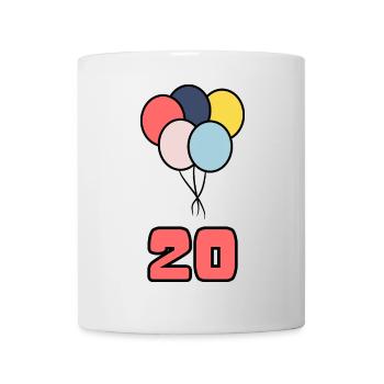 20. 20 ANS. 20e ANNIVERSAIRE. ANNIVERSAIRE 20 ANS. - Mug blanc - blanc - Devant
