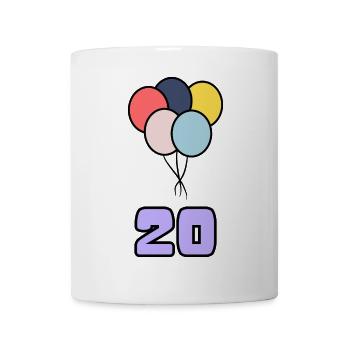 20. 20 ANS. 20e ANNIVERSAIRE. ANNIVERSAIRE 20 ANS. - Mug blanc - blanc - Devant