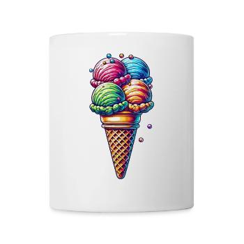 farbenfrohe Eiskreation in lebendigen Farben - Tasse - Weiß - Vorne