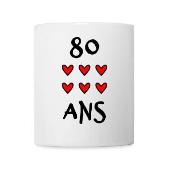 80. 80 YEARS. 80th ANNIVERSARY. 80 YEARS ANNIVERSARY. - Mug - white - Front