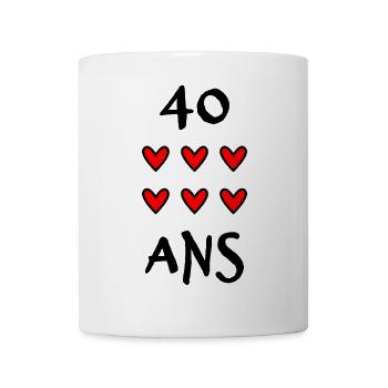 40. 40 ANNI. 40° ANNIVERSARIO. 40 ANNI. - Tazza - bianco - Fronte