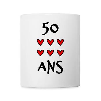 50. 50 YEARS. 50th ANNIVERSARY. 50 YEARS ANNIVERSARY. - Mug - white - Front