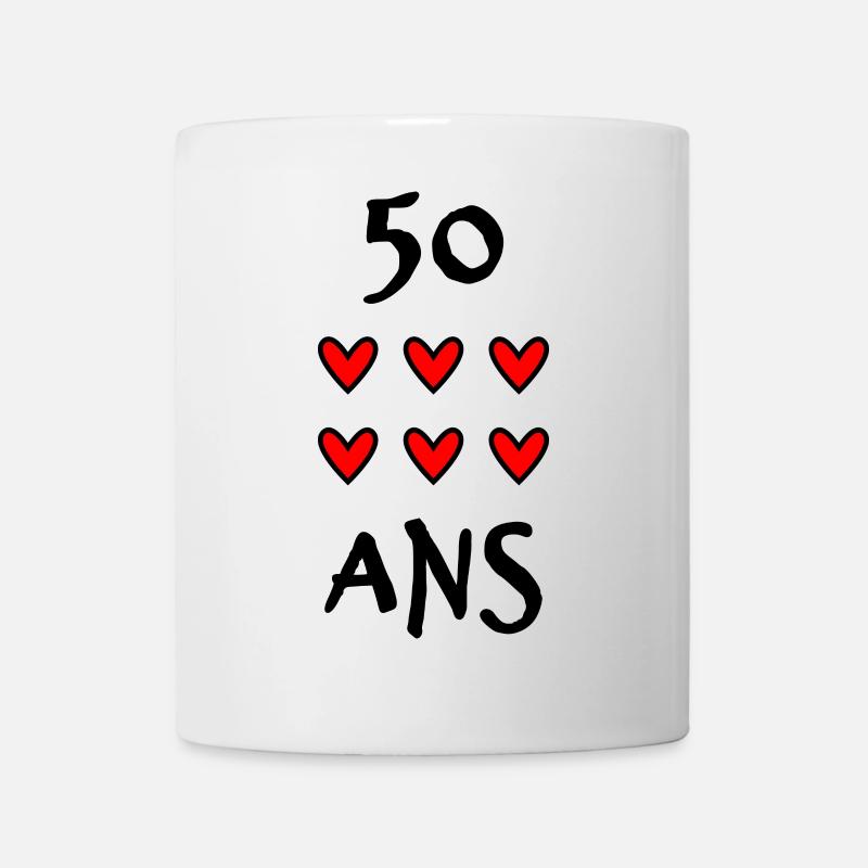 50. 50 ANS. 50e ANNIVERSAIRE. ANNIVERSAIRE 50 ANS. - Mug blanc - blanc