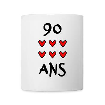 90. 90 ANS. 90e ANNIVERSAIRE. ANNIVERSAIRE 90 ANS. - Mug blanc - blanc - Devant