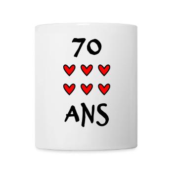 70. 70 ANS. 70e ANNIVERSAIRE. ANNIVERSAIRE 70 ANS. - Mug blanc - blanc - Devant