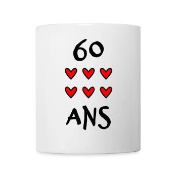 60. 60 ANS. 60e ANNIVERSAIRE. ANNIVERSAIRE 60 ANS. - Mug blanc - blanc - Devant