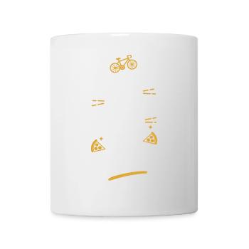 Fahrrad Pizza Zitat Typografie Design - Tasse - Weiß - Vorne