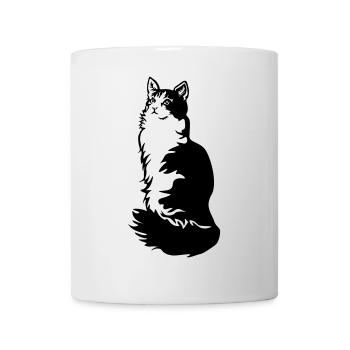 Norwegische Waldkatze Tuxedo - Tasse - Weiß - Vorne