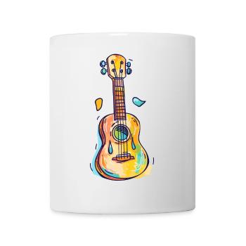 Ukulele Comic Look - Tasse - Weiß - Vorne