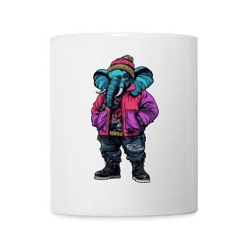 Mode d’hiver éléphant - Mug blanc - blanc - Devant