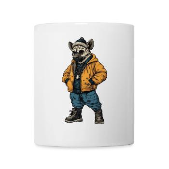 Hyène Mode Hiver - Mug blanc - blanc - Devant