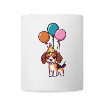 Beagle Hunde Geburtstag Comic Niedlich - Tasse - Weiß - Vorne