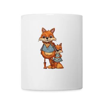 Famille renard en tenues colorées - Mug blanc - blanc - Devant