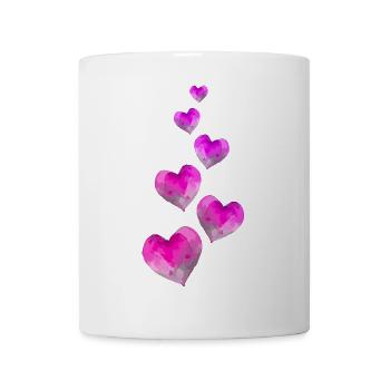 Coeurs symbole aquarelles - Mug blanc - blanc - Devant