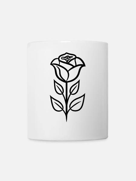 Rosa Blume - Tasse - Weiß