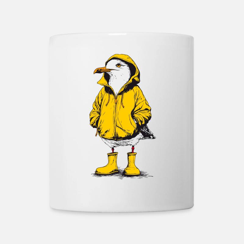 Schiet Wetter Möwe - Tasse - Weiß
