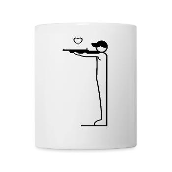 Design minimaliste de tir à la carabine - Mug blanc - blanc - Devant