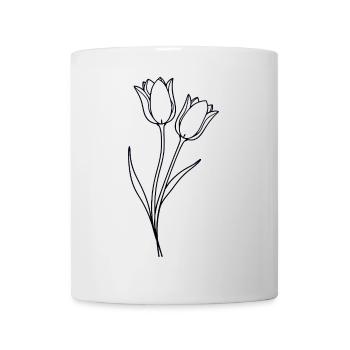 Tulips Spring Flowers Line Art - Mug - white - Front
